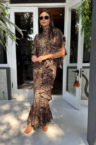Neoprene Leopard Print Stretch Dress