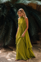 Chartreuse Plisse Goddess Gown