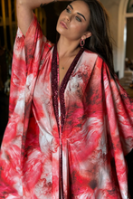 Crimson Drift Kaftan