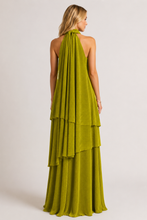 Chartreuse Plisse Goddess Gown