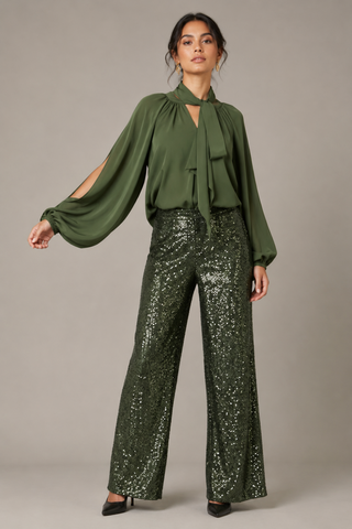 Celeste Sateen Blouse Military Green