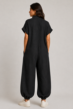 Luna Linen Jumpsuit Noir