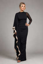 Black & Gold Sequin Batwing Dress