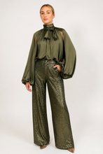 Celeste Sateen Blouse Military Green