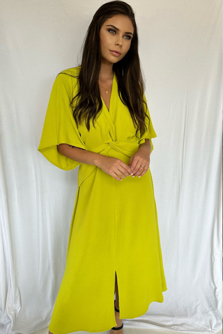 Lime Airflow Knot Dress