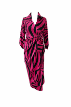 Pink and Black Wrap Lightweight Sateen Dress
