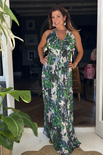 The Frill Neck PowerMesh Gown