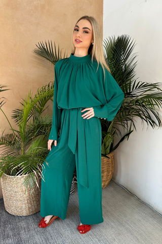 High Neck Gia Jumpsuit Green