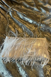 Silver Mirage Ostrich Bag