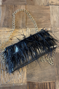 Midnight Opulence Ostrich Bag