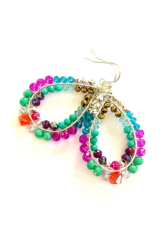 Boho Tapestry Teardrop - Silver