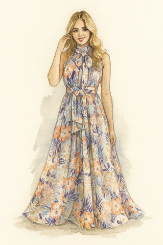 The High Neck Full Bias Gown