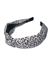 White & Black Speckled Knot Alice Band