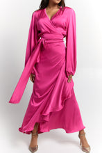 Sara Satin Gown - Hot Pink