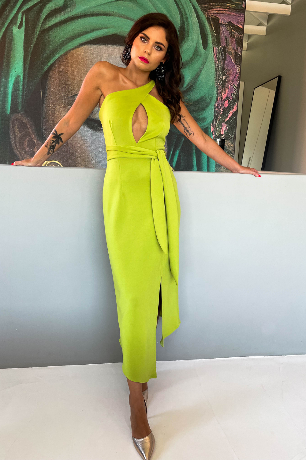 Asymmetrical Scuba Cocktail Dress