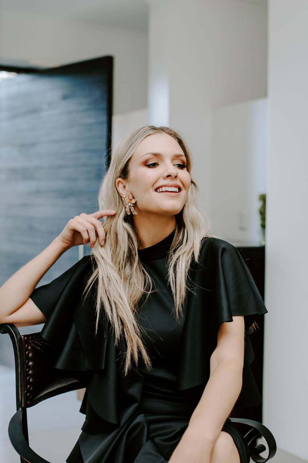 Black Ruffle Cocktail Dress