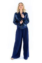 Navy Sequin Bomber