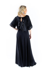 Black Sequin Circle Dress
