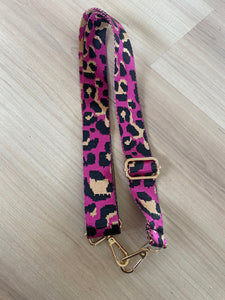 Leopard Magenta base bag strap