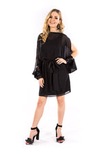 Black Split Sleeve Cocktail Dress