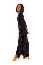 Black Sequin Batwing Dress