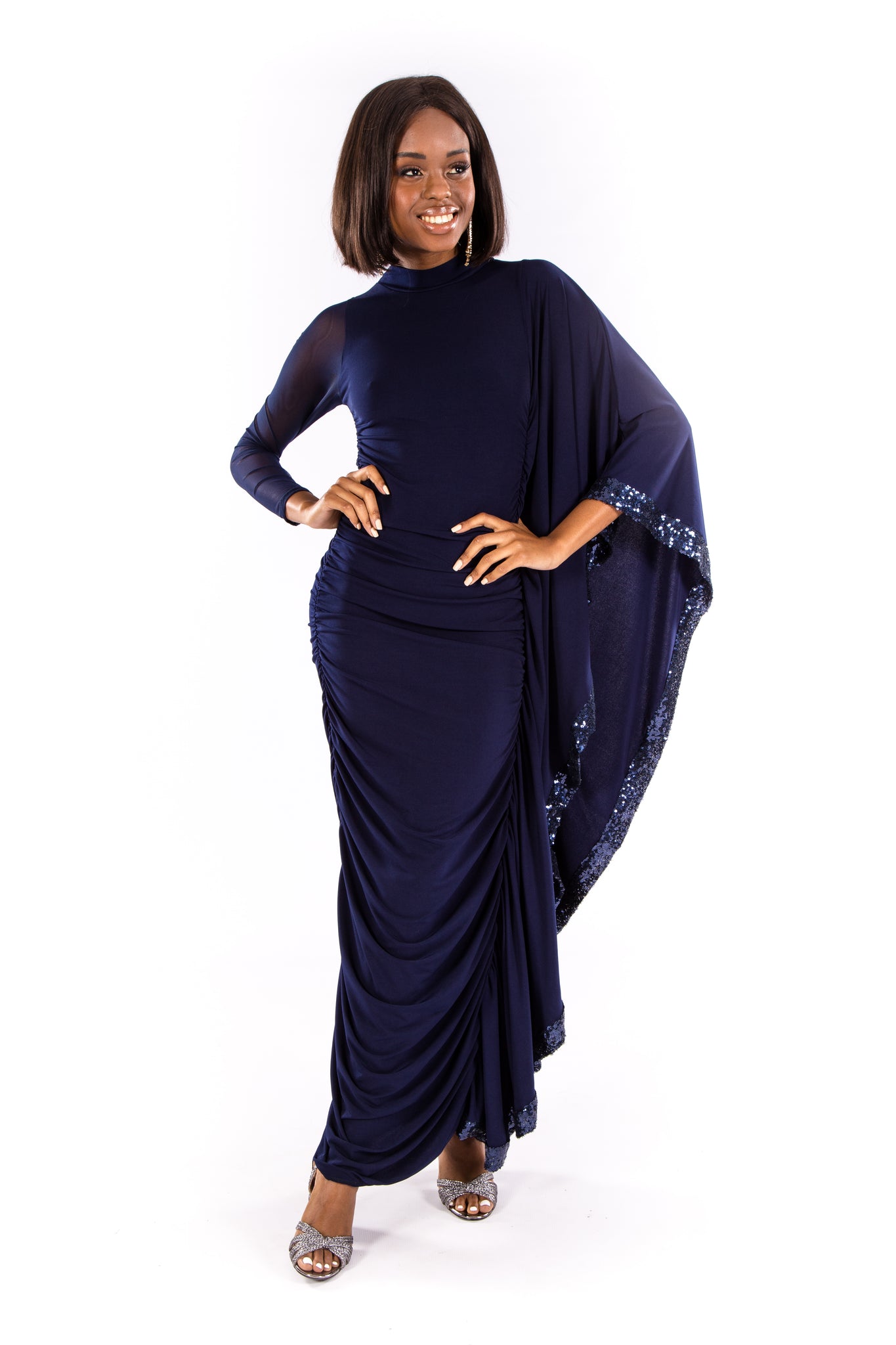 Batwing Sleeve Navy Batwing Dress Missfiga Judith Navy Batwing